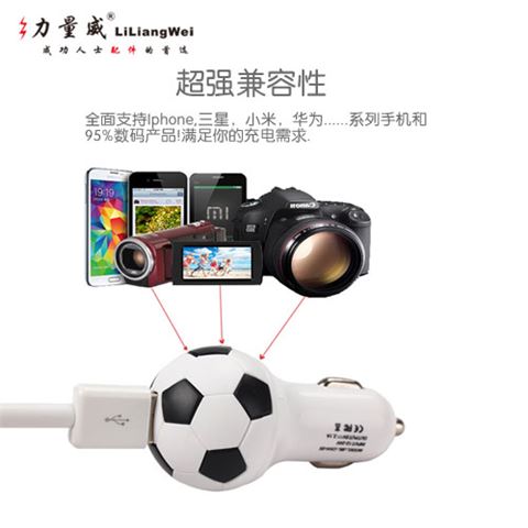 高檔車載充電器，正規(guī)廠家直銷5V2 .4A雙USB接口