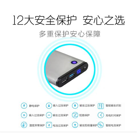 新款專利私模TYPE-C數(shù)顯8000毫安鋁合金外殼移動(dòng)電源高通快充移動(dòng)電源