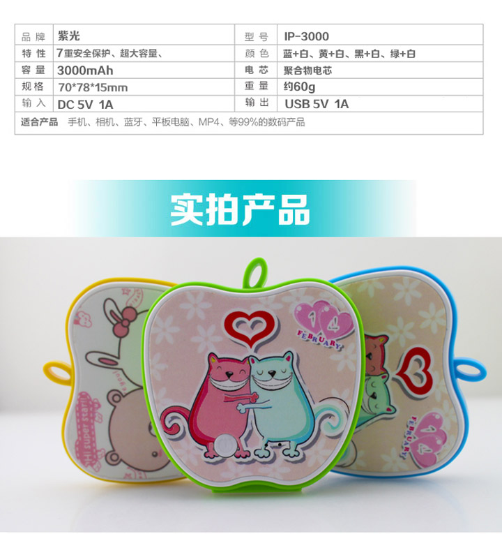 小巧可愛充電寶 迷你超薄便攜卡通個性移動電源